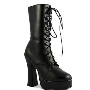 Electra-1020 5" Pleaser Lace-up Ankle Black Boot